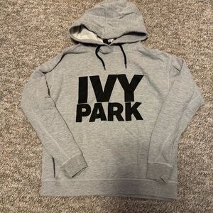 IVY PARK Gray Pullover Hoodie with Black Logo